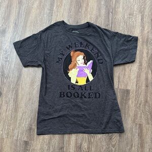 Gray Graphic T-Shirt with Book Design